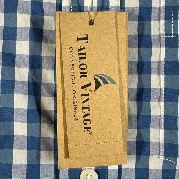 Tailor Vintage Gingham Short Sleeve Button Down Fast Dry Shirt Sz S NWT - Picture 7 of 15